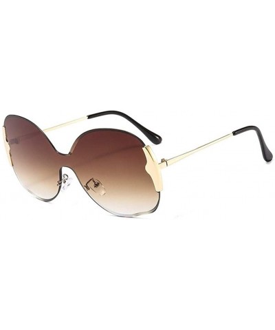 Oversized Celebrity Crystal Oversized Round Sunglasses for Women Shades - Gold Brown - CK1906CHYTM $12.76