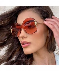 Oversized Celebrity Crystal Oversized Round Sunglasses for Women Shades - Gold Brown - CK1906CHYTM $12.76