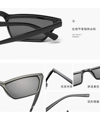 Rectangular Square Trend Fashion Small Eyebrow Sun Glasses Polarized Mirror Sunglasses Myopia Minus Lens - CY1904CKICY $32.43