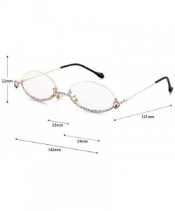 Rimless 2020 rimless small oval glasses pink small water drops handmade transparent ladies sunglasses - White - CW194UOIKE8 $...