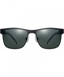 Square Polarized Sunglasses for Men Driving Fishing 8024 - Black Frame With G15 Lens - CG192O75Z8O $11.52