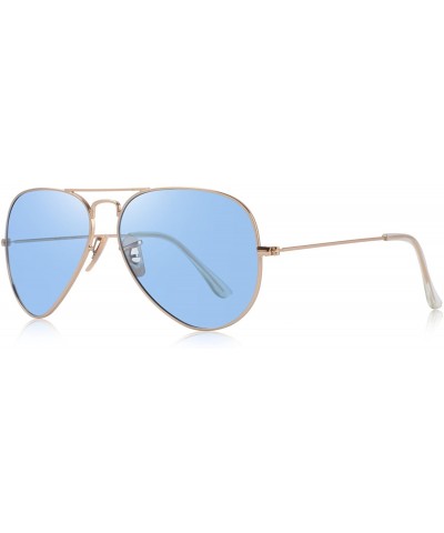 Aviator Classic Pilot Polarized Sunglasses for Men/Women58mm O8025 - Transparent Blue - CR18H36Y58E $15.96