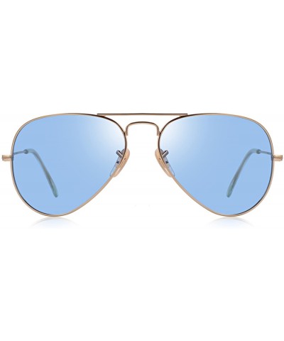 Aviator Classic Pilot Polarized Sunglasses for Men/Women58mm O8025 - Transparent Blue - CR18H36Y58E $15.96