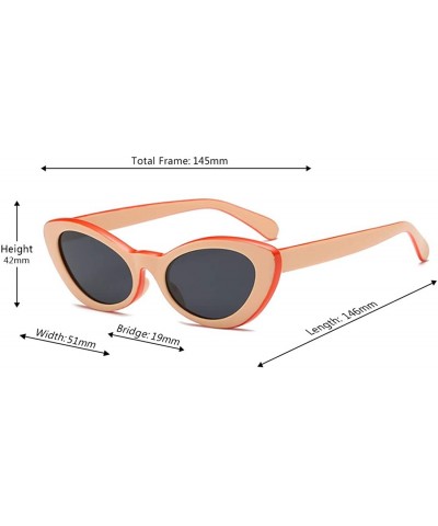 Rectangular Fashion Oval Round Retro Sun glasses Color Plastic Lenses Sunglasses - Brown Gray - CW18NLSGM8N $10.79