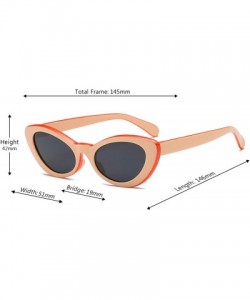 Rectangular Fashion Oval Round Retro Sun glasses Color Plastic Lenses Sunglasses - Brown Gray - CW18NLSGM8N $10.79