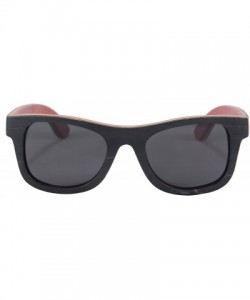 Wayfarer Handmade Wood Frame Glasses Wooden Skate Wood Sunglasses-Z68041 - Black-red - C412FKFJWQJ $45.34