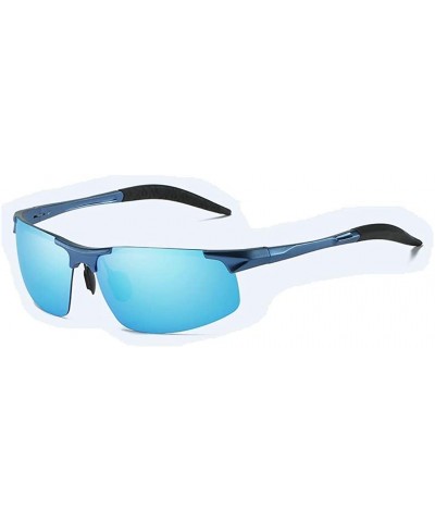 Rimless Polarized Driving Sunglasses UV Protection Metal Lightweight Semi-Rimless Men's Glasses - C4 - CH18KQ9ATDZ $18.38