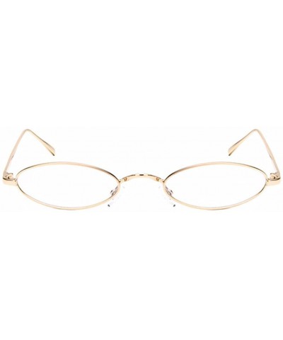 Oval Women Fashion Retro Small Oval Metal Frame Sunglasses Eyewear UV400 - Gold Metal Frame+white Lens - C518D6O7LHN $20.57