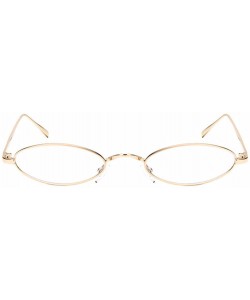 Oval Women Fashion Retro Small Oval Metal Frame Sunglasses Eyewear UV400 - Gold Metal Frame+white Lens - C518D6O7LHN $20.57