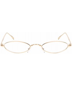 Oval Women Fashion Retro Small Oval Metal Frame Sunglasses Eyewear UV400 - Gold Metal Frame+white Lens - C518D6O7LHN $9.87