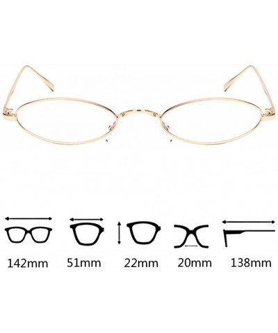 Oval Women Fashion Retro Small Oval Metal Frame Sunglasses Eyewear UV400 - Gold Metal Frame+white Lens - C518D6O7LHN $9.87