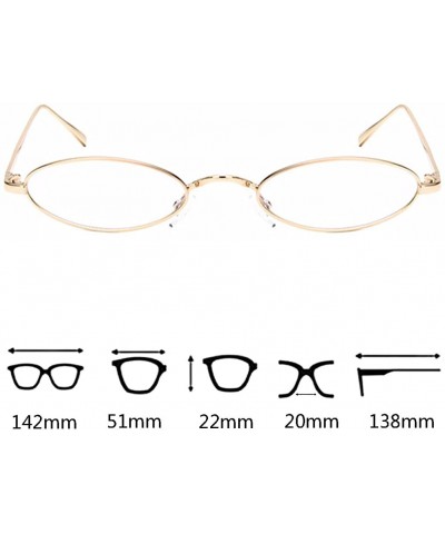 Oval Women Fashion Retro Small Oval Metal Frame Sunglasses Eyewear UV400 - Gold Metal Frame+white Lens - C518D6O7LHN $20.57
