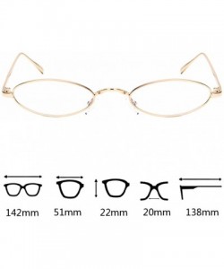 Oval Women Fashion Retro Small Oval Metal Frame Sunglasses Eyewear UV400 - Gold Metal Frame+white Lens - C518D6O7LHN $20.57