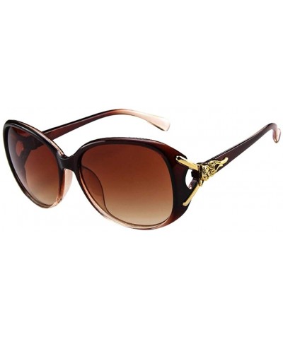 Rectangular Unisex Fashion Men Women Eyewear Casual Uv400 Sunglasses Sunglasses Retro Big Frame Trend Sunglasses - Khaki - CG...