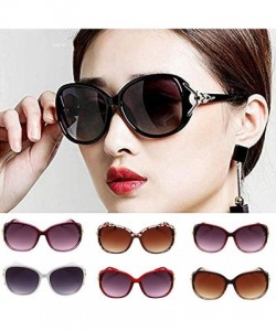 Rectangular Unisex Fashion Men Women Eyewear Casual Uv400 Sunglasses Sunglasses Retro Big Frame Trend Sunglasses - Khaki - CG...