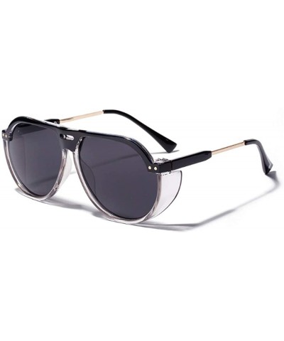 Rectangular Fashion Men's and Women's Resin lens Candy Colors Sunglasses UV400 - Black - C118N7Q9YXK $8.31