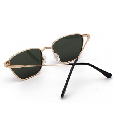 Oversized Square Retro Vintage Nerd Style Sunglasses Colored Small Metal Frame Eyewear for Women Men - Green - C318UD0MA3K $9.43