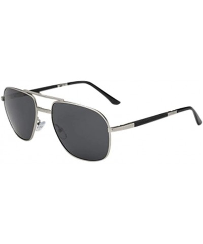 Rectangular Polarized Sunglasses for Men Women Folding Sunglasses Eyewear Sun Glasses for Outdoor - Silver - CS18X6HCUQN $14.22