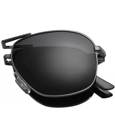 Rectangular Polarized Sunglasses for Men Women Folding Sunglasses Eyewear Sun Glasses for Outdoor - Silver - CS18X6HCUQN $14.22