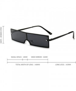 Square New European and American fashion trend rectangular unisex sunglasses - Pink - C018U0KYLS3 $14.99