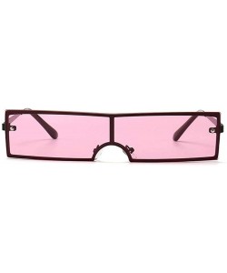 Square New European and American fashion trend rectangular unisex sunglasses - Pink - C018U0KYLS3 $14.99