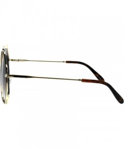 Rectangular Womens Expose Lens Octagonal Metal Rim Hippie Retro Sunglasses - Brown Gold Brown - CB18EHN658H $14.09