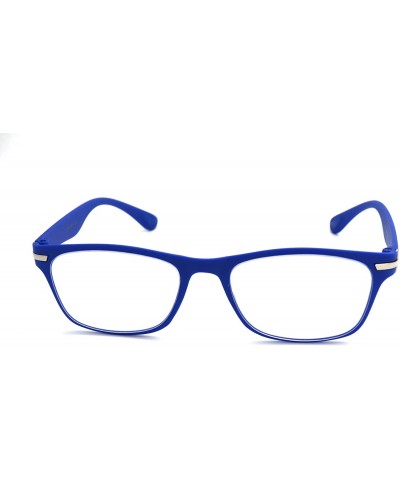 Oval TR90 Readers Flexie Reading Glasses schoolboy 2291RT - Z2 Matte Blue - CH18W0XKG6Q $38.50