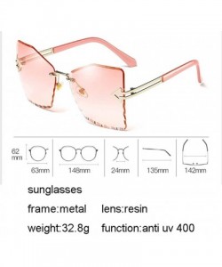 Cat Eye Retro Big Cat Eye Sunglasses Women Gradient Women Rimless Sun Glasses Female Brand 2020 Mirror UV400 - CU198G8TOM9 $1...