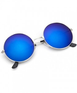 Wayfarer Round Sunglasses Women Vintage Silver Frame Unisex Sun Glasses Anti UV/Ray Retro Eyewear - A4066-x10 - CT18U50I268 $...