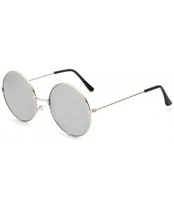 Wayfarer Round Sunglasses Women Vintage Silver Frame Unisex Sun Glasses Anti UV/Ray Retro Eyewear - A4066-x10 - CT18U50I268 $...