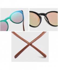 Round Mens Wood Sunglasses Mirror Women Sun Glasses Round One Pieces Lens Eyewear 2019 - Leopard - CH18IL03ZD3 $9.07