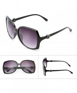 Goggle Retro Rose Flower on the Frame Sunglasses for Women PC Resin UV 400 Protection Sunglasses - Black Grey - C718SZTU8LY $...
