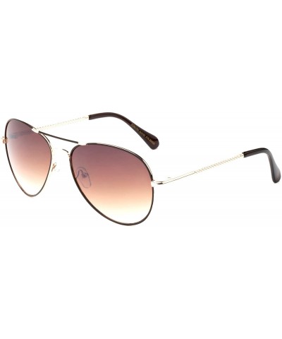 Aviator Monrow" - Modern Design Aviator Gradient Lenses High Fashion Sunglasses for Women - Gold/Brown - C912NUGZ3C1 $10.63