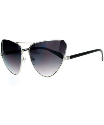 Oversized Womens Runway Fashion Retro Oversize Cat Eye Sunglasses - Silver Black - CH12BWPH9YD $28.48