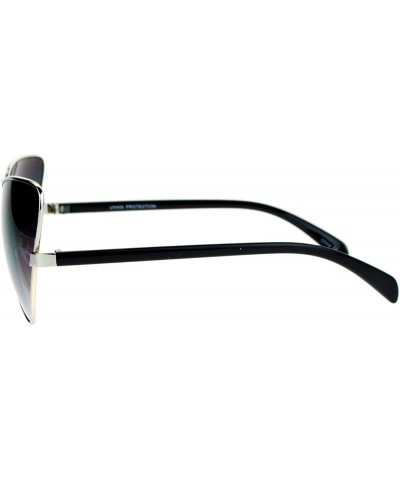 Oversized Womens Runway Fashion Retro Oversize Cat Eye Sunglasses - Silver Black - CH12BWPH9YD $13.29