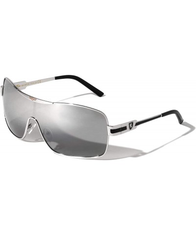 Shield Grey Lens One Piece Round Curved Shield Sunglasses - Black - C61998RX92C $18.11