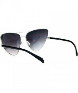 Oversized Womens Runway Fashion Retro Oversize Cat Eye Sunglasses - Silver Black - CH12BWPH9YD $13.29