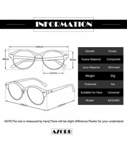 Semi-rimless Classic Small Round Retro Sunglasses - Black/Blue Mirrored - C9186ITZ5O6 $14.43