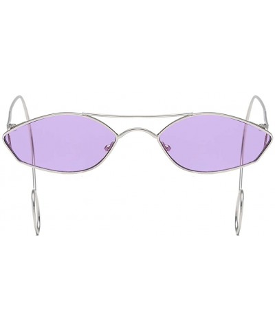 Round Unisex Sunglasses Retro Silver Drive Holiday Round Non-Polarized UV400 - Purple - C018R5SQC5Z $8.66
