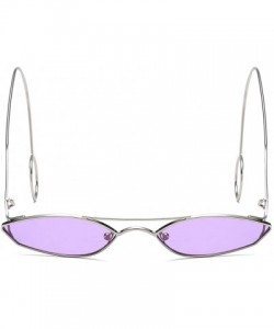 Round Unisex Sunglasses Retro Silver Drive Holiday Round Non-Polarized UV400 - Purple - C018R5SQC5Z $8.66