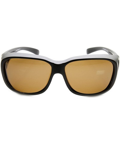 Sport Polarized Square Fully Protected Matte Frame Fit-Over Sunglasses - Black-smoke - CF11V1ZQ6P3 $12.54