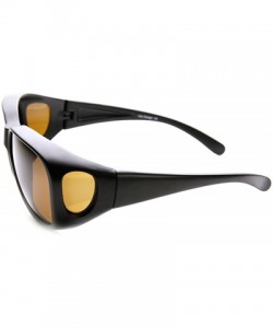 Sport Polarized Square Fully Protected Matte Frame Fit-Over Sunglasses - Black-smoke - CF11V1ZQ6P3 $12.54