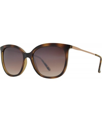 Oval Vintage Retro Oval Cat Eye Classic Sunglasses - UV Protection - Brown + Brown Gradient Lens - C31998I8T08 $12.02