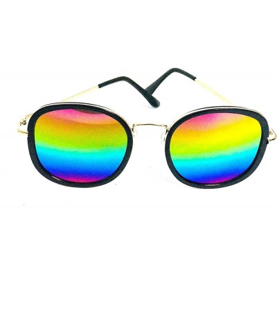 Goggle New Stylish Oval UV Protected Rainbow Unisex Sunglasses - CH18XWZHZX3 $12.89