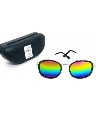Goggle New Stylish Oval UV Protected Rainbow Unisex Sunglasses - CH18XWZHZX3 $12.89