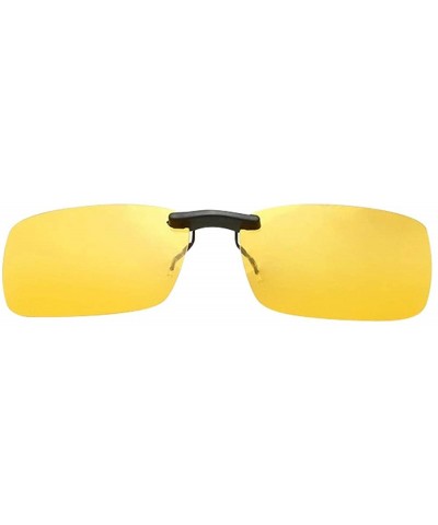 Oversized UV400 Clip on Polarised Sunglasses Fit over Prescription Eyeglasses - Yellow - C518RD5AGCO $20.88