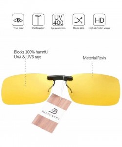 Oversized UV400 Clip on Polarised Sunglasses Fit over Prescription Eyeglasses - Yellow - C518RD5AGCO $7.73