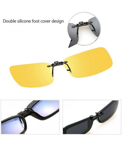 Oversized UV400 Clip on Polarised Sunglasses Fit over Prescription Eyeglasses - Yellow - C518RD5AGCO $7.73