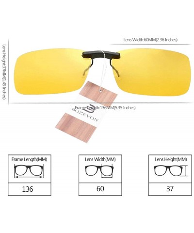 Oversized UV400 Clip on Polarised Sunglasses Fit over Prescription Eyeglasses - Yellow - C518RD5AGCO $7.73