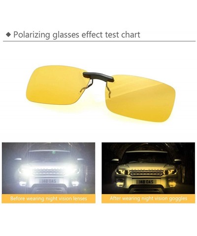 Oversized UV400 Clip on Polarised Sunglasses Fit over Prescription Eyeglasses - Yellow - C518RD5AGCO $7.73